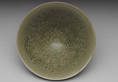 图片[3]-Bowl with impressed chrysanthemum decoration in yellowish-green glaze, Yaozhou ware, Northern Song dynasty, 10th -12th centuries-China Archive